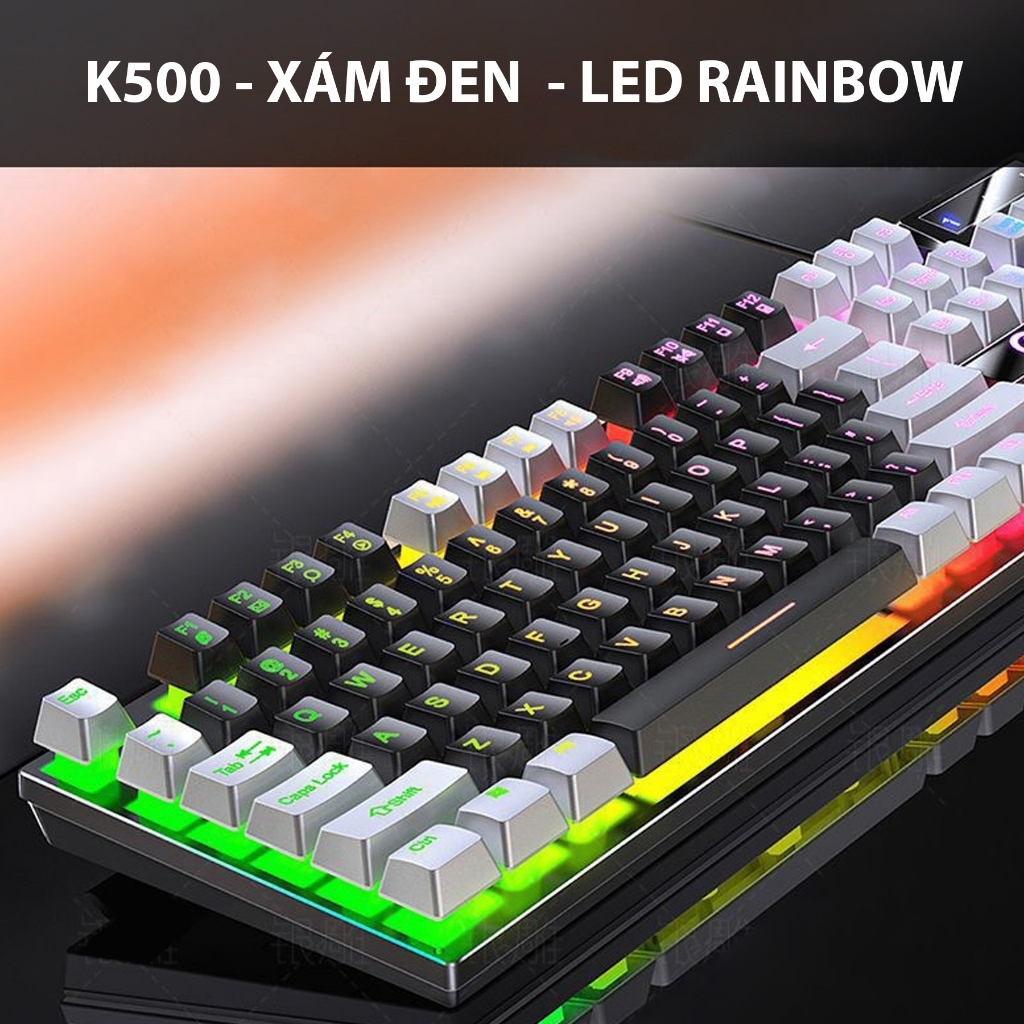 Bàn Phím Giả Cơ K500 Gaming Có Dây LED RGB 104 Phím, Bàn Phím Gaming Dùng Chơi Game, Văn Phòng | BigBuy360 - bigbuy360.vn