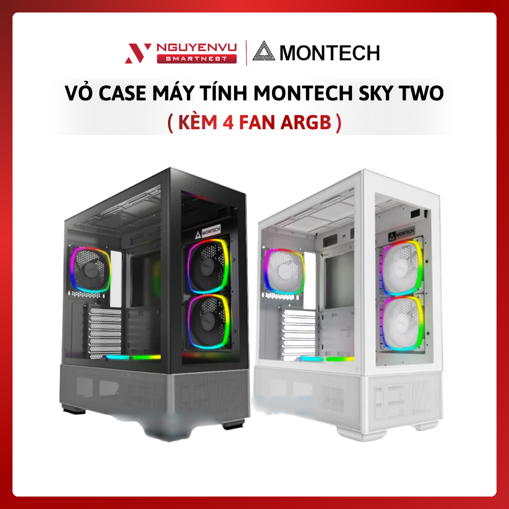 Vỏ Case máy tính Montech Sky Two (ATX / Micro ATX / Mini ITX) - Hàng Chính Hãng