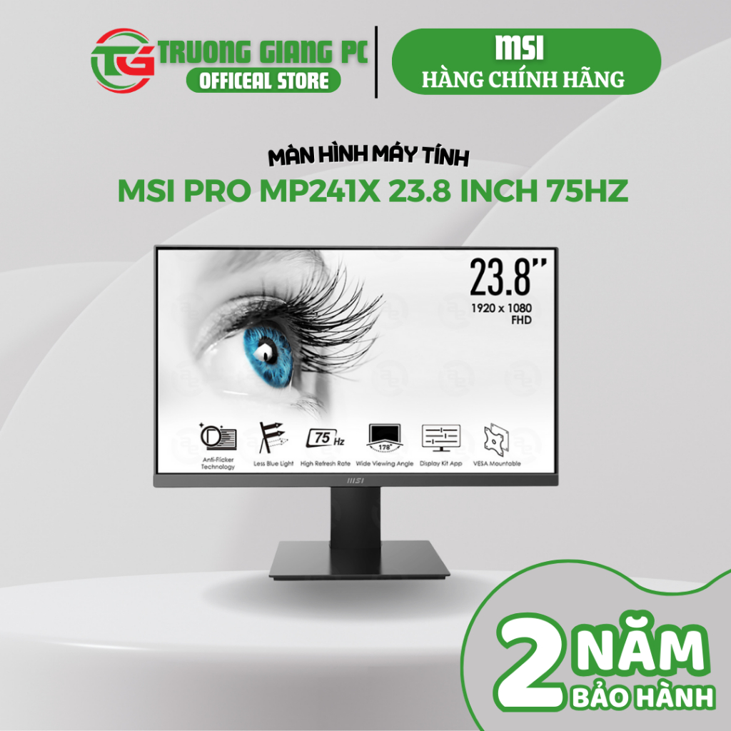 [NEW CHÍNH HÃNG] Màn Hình MSI PRO MP241X (23.8 inch - FHD - VA - 75Hz - 8ms  - BẢO HÀNH 24 THÁNG