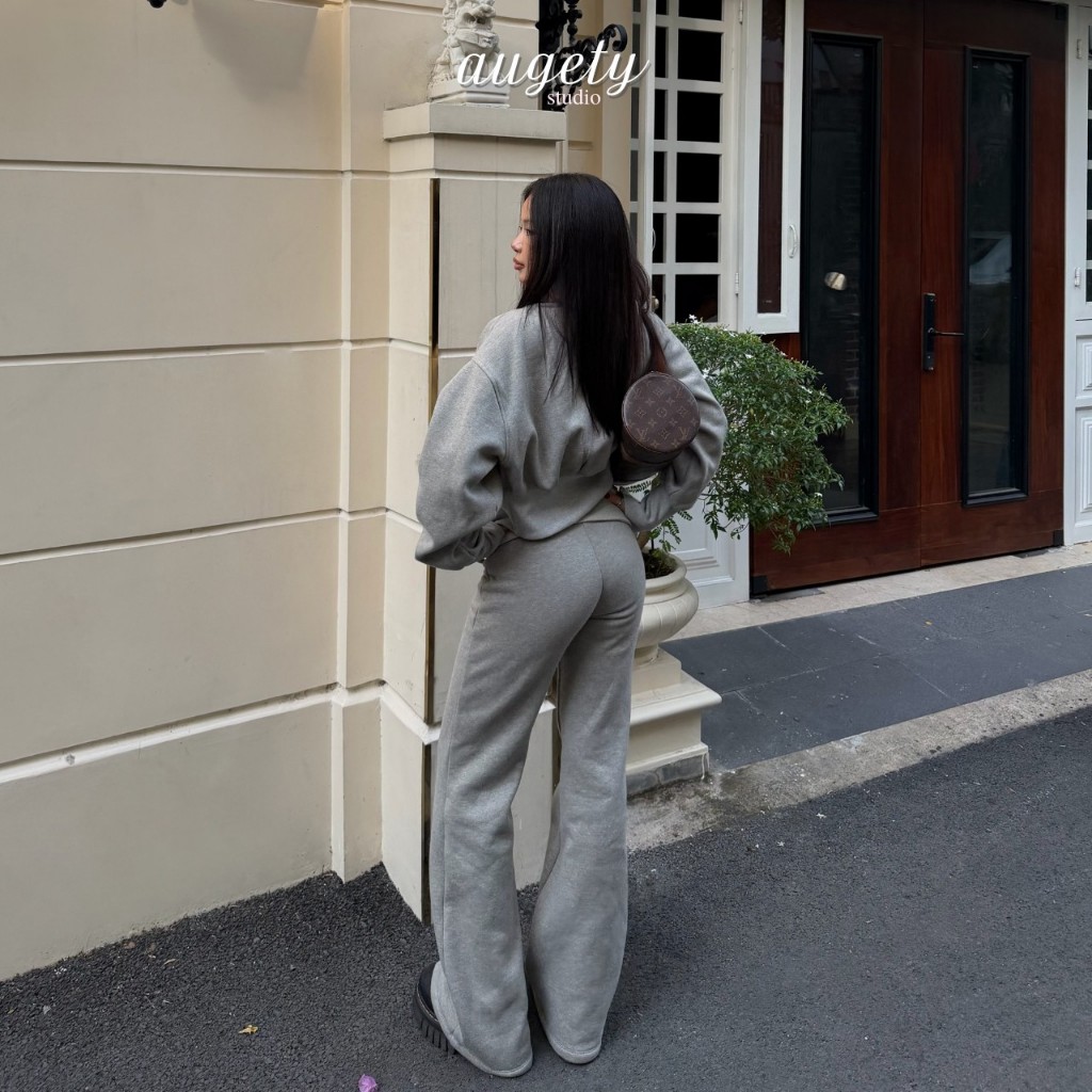 Quần Nỉ Bông Cạp Trễ Ống Loe Lưng Gập Nâng Mông  Augety Studio, NORA Sweatpants | BigBuy360 - bigbuy360.vn