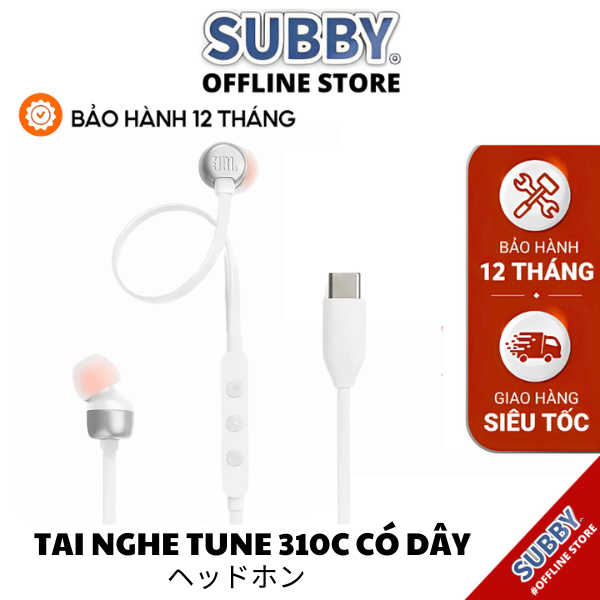 Tai Nghe JBL TUNE 310C Loại Cáp Type-C, Có Mic Và Điều Khiển Dây, Âm Thanh Bass Trầm