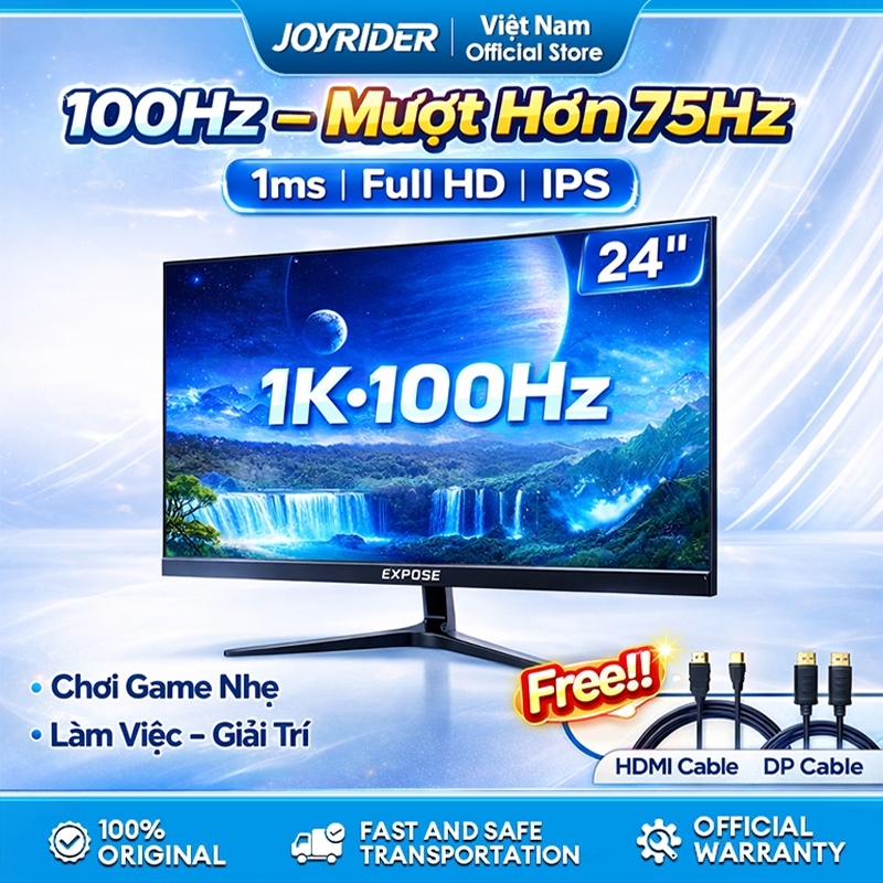 Màn hình 24 inch 100Hz Full HD IPS – Viền mỏng, Làm việc, chơi game nhẹ