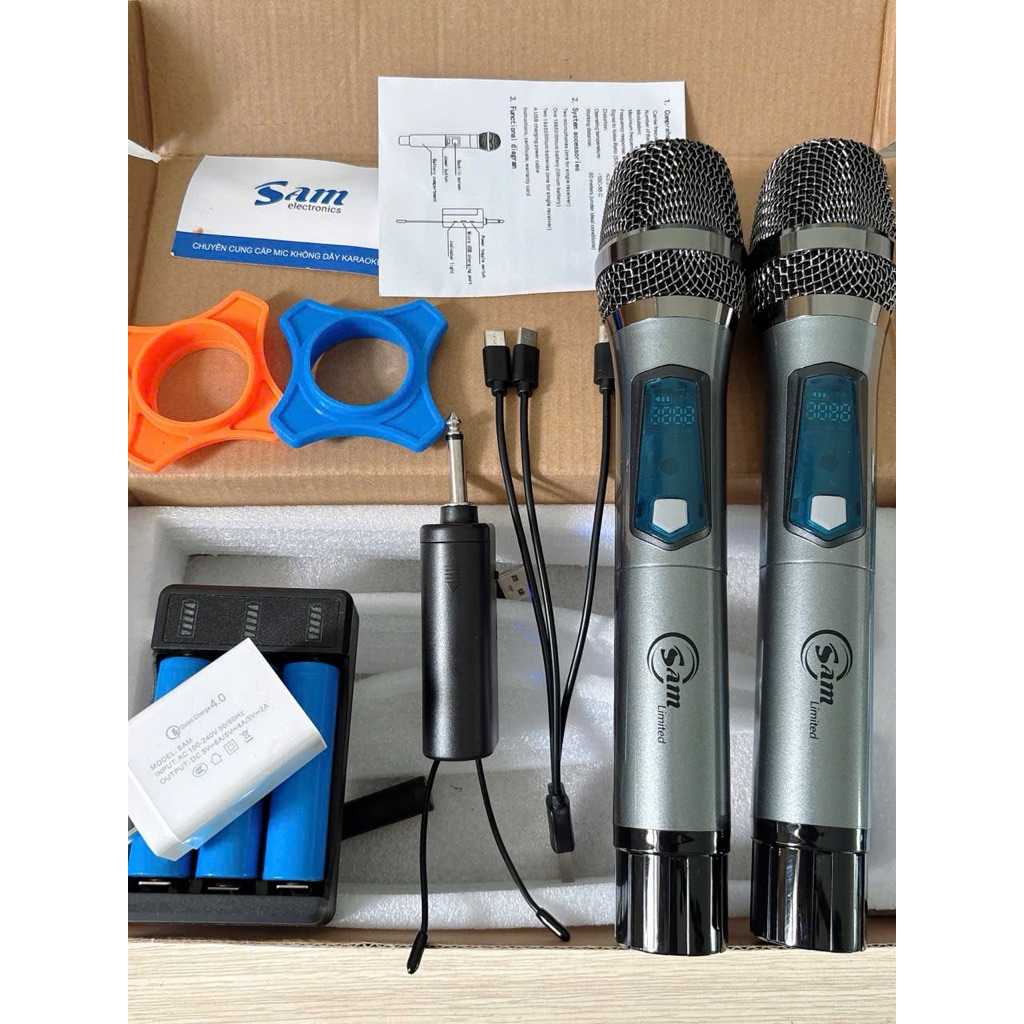 Mic không dây đa năng SAM LIMITED hát nhẹ chống hú rít tốt dành cho loa kéo âm ly..max 56 max 39 mv0