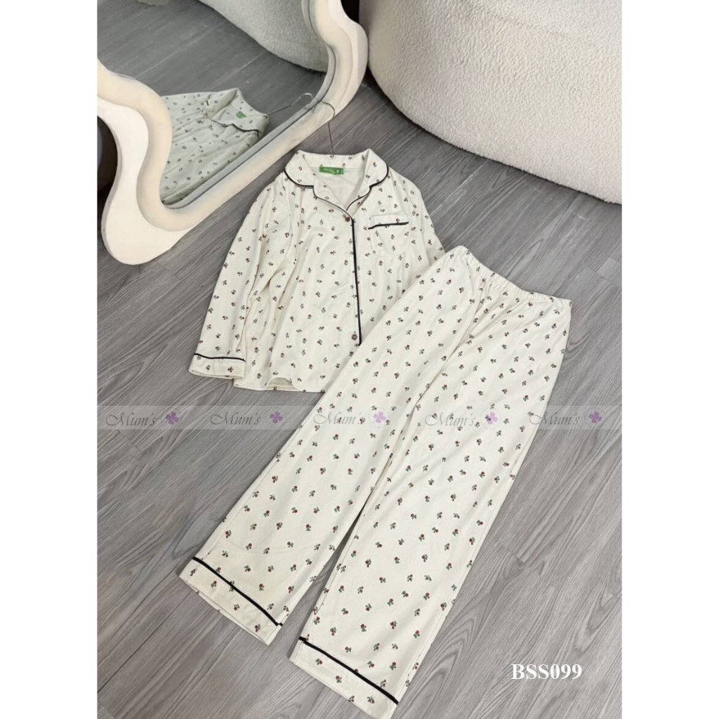 Đồ bộ bầu và sau sinh Mum's Shop BSS099 bộ bầu mặc thu đông pizama sành điệu, ấm áp