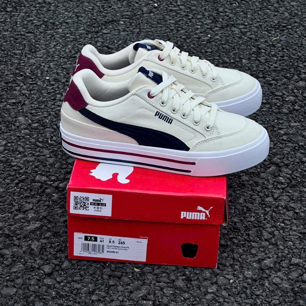 Giày Puma Court Classic Vulc Trắng Đỏ – Sneaker Nam Nữ Court Vulc Best Quality