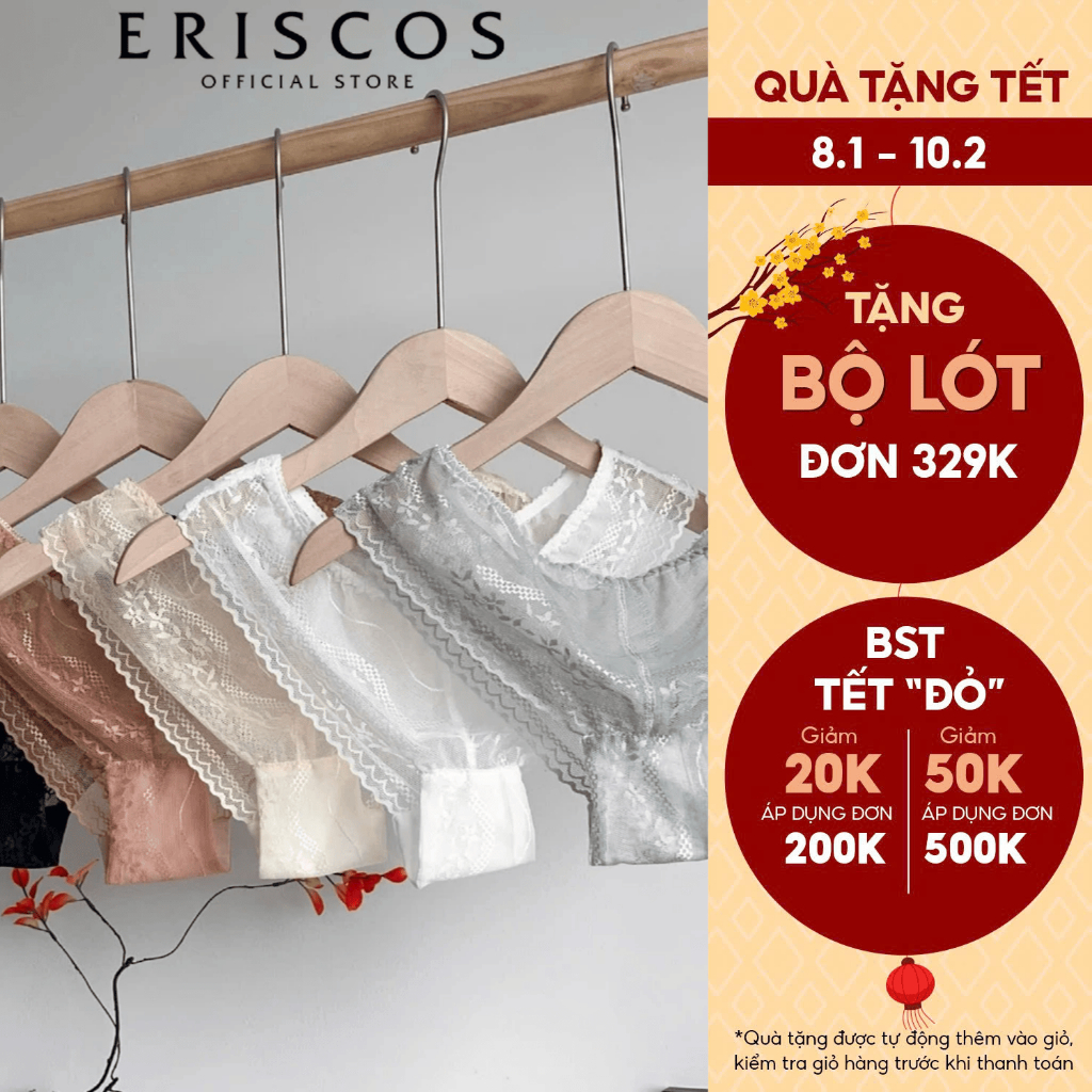 Quần lót ren mỏng không lộ viền chất liệu cao cấp co giãn êm ái thoải mái nhiều màu đẹp Eriscos