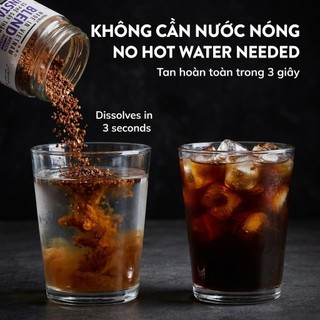 Cà Phê Hòa Tan Đen Insta-Fine (Tan Nước Lạnh) – Arabica & Robusta Nguyên Chất