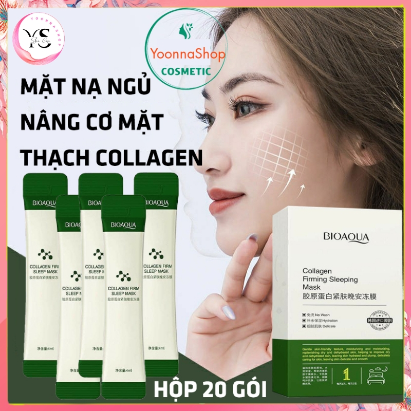 Mặt Nạ Ngủ Thạch Collagen BIOAQUA Hộp 20 Gói - Nâng Cơ, Dưỡng Ẩm Căng Mịn Da Tươi Trẻ A197