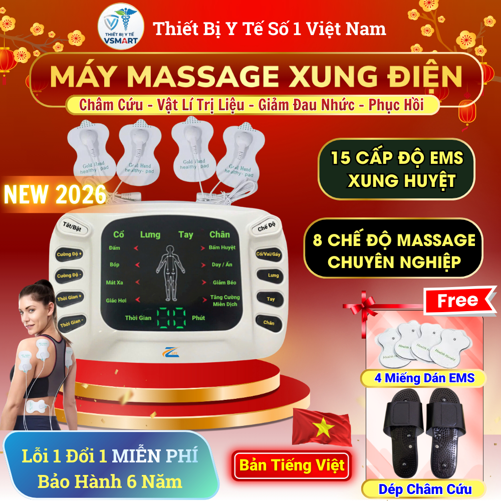 Máy Massage Xung Điện Trị Liệu Vật Lí, Máy Mát Xa Châm Cứu Giảm Đau Nhức Cổ Vai Gáy Hiệu Quả Tức Thì