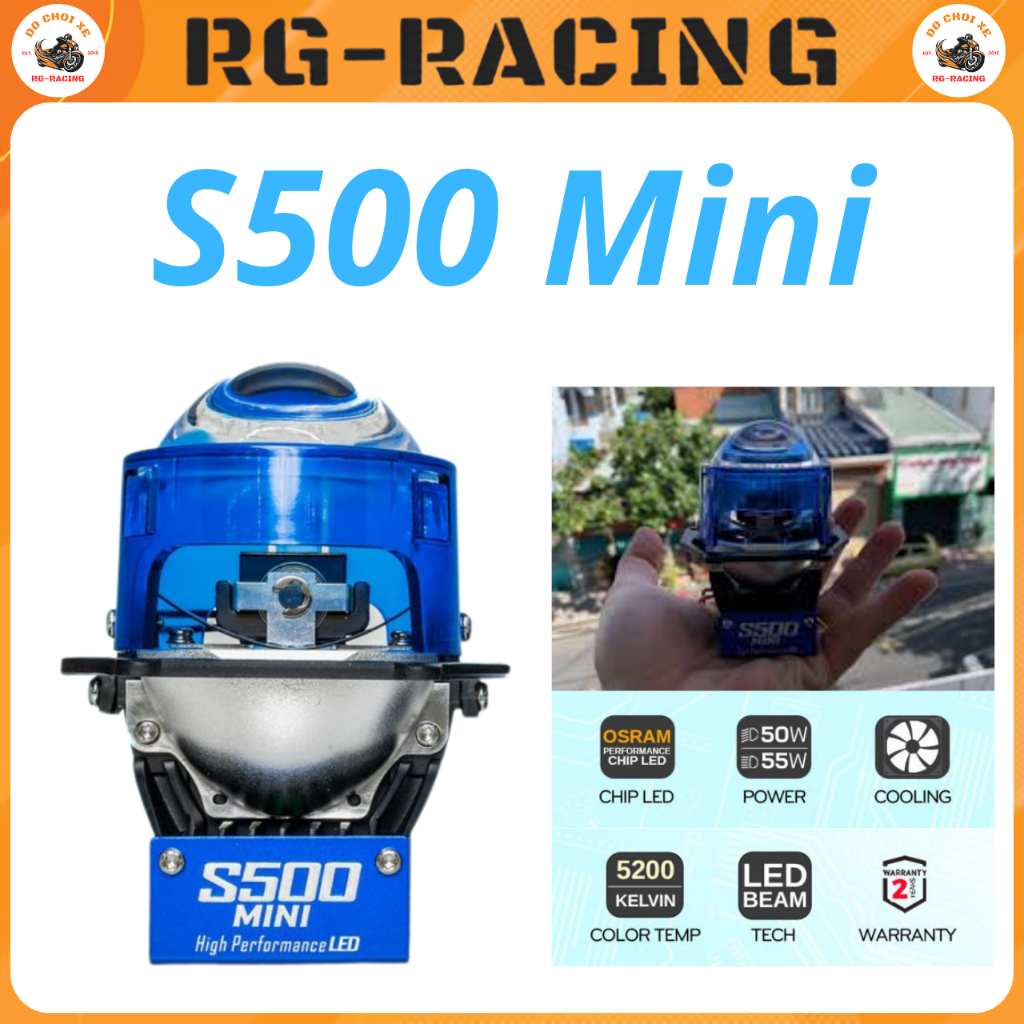 Đèn Bi Cầu LED Kenzo S500 Mini 2 Inch 50W 55W 5200K Siêu Nhỏ Gọn