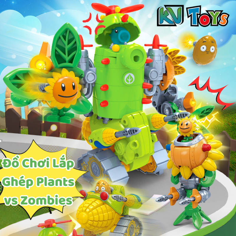 Đồ Chơi Lắp Ghép Plants Vs Zombies – Mô Hình Robot Biến Hình 3 Trong 1, Quà Tặng Sáng Tạo Cho Bé
