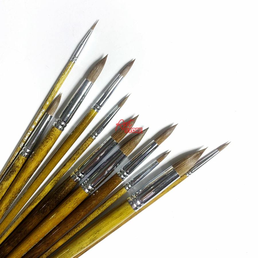 [Art Store] Cọ Vẽ Màu Nước, Sơn Dầu Đầu Nhọn Lông Chồn Sunway Taipei 101 - Chọn Size