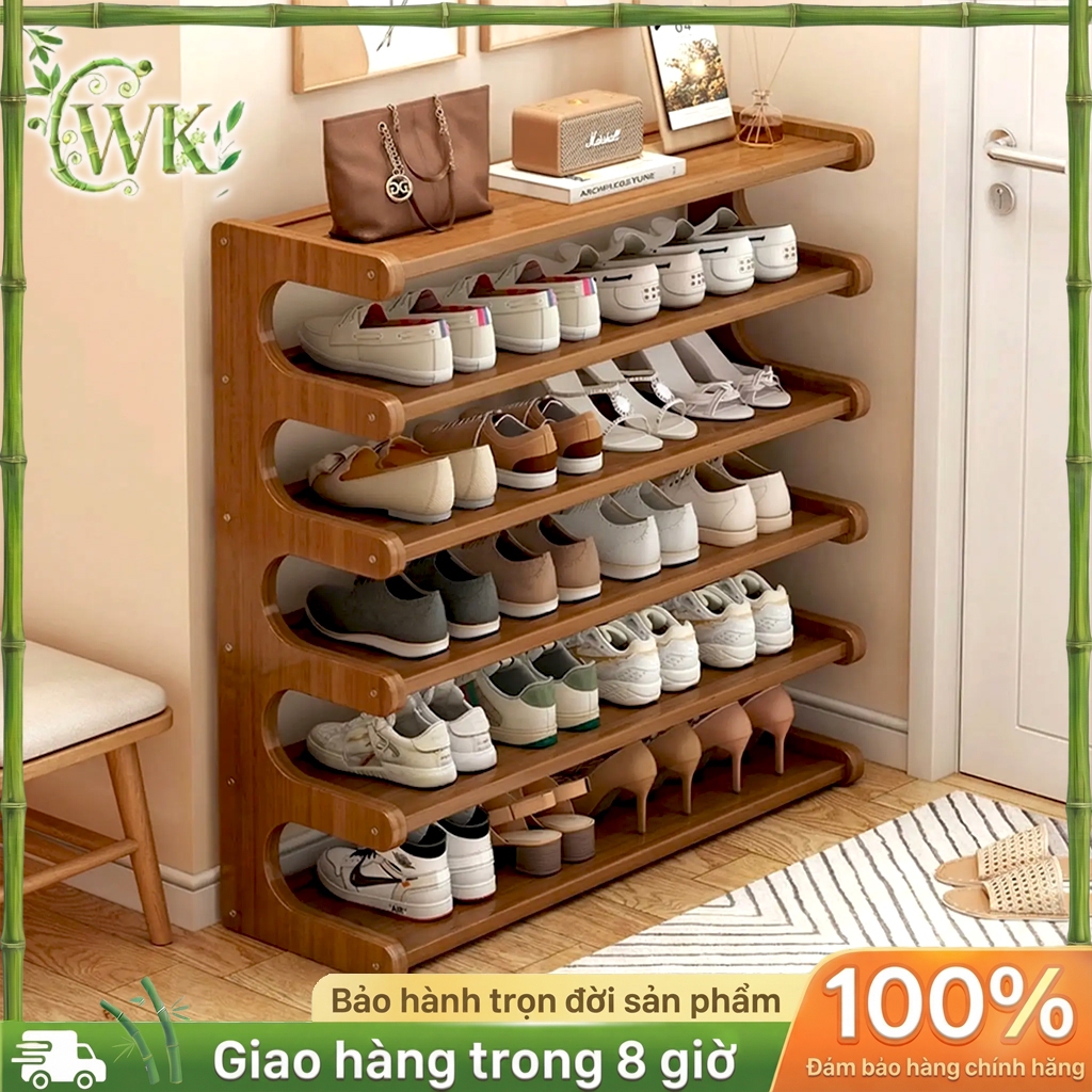 WK MALL Giá để giày bằng gỗ tủ giày chống bụi chất lượng cao hình thức đẹp giá để giày bền không tốn