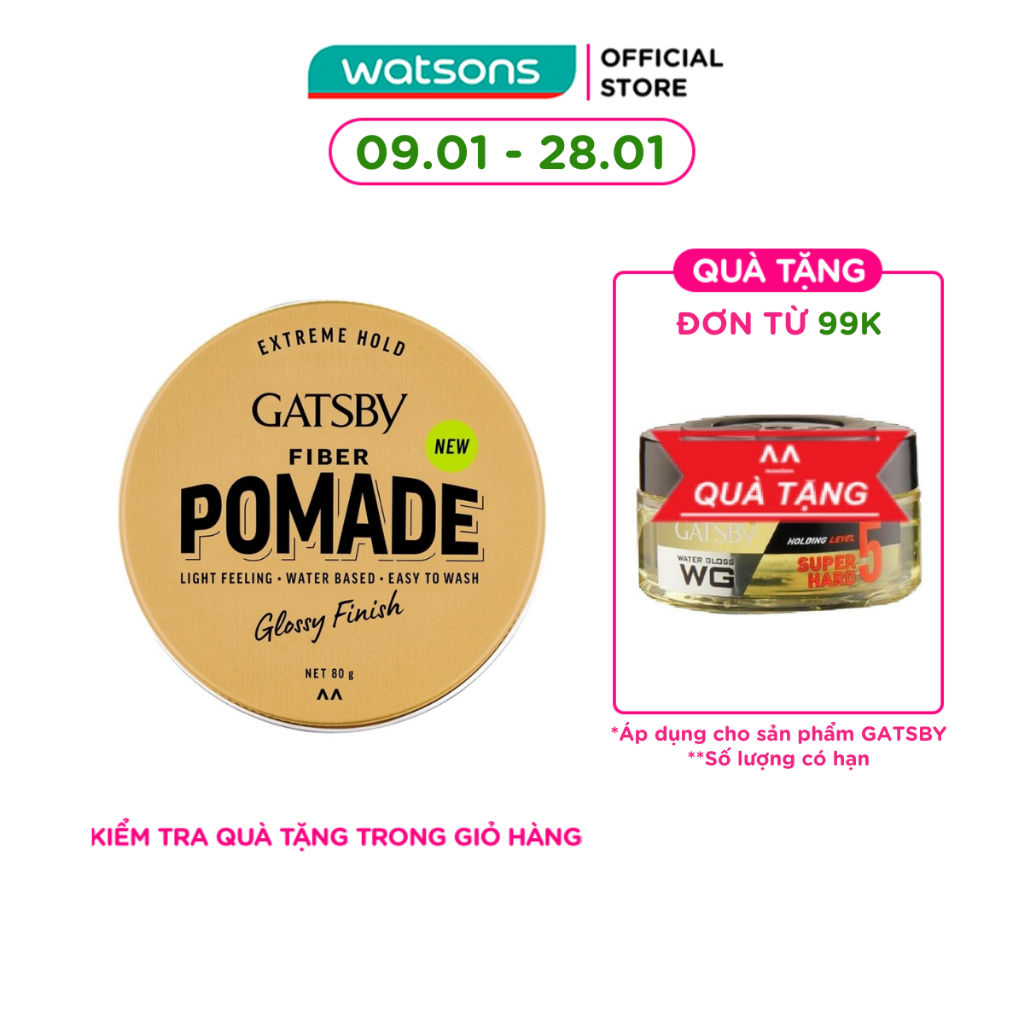 Wax Vuốt Tóc Gatsby Fiber Pomade 80g