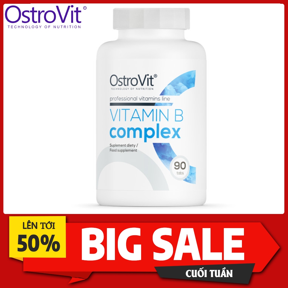 Vitamin B Tổng Hợp OstroVit – 90 Viên, B1–B12 + C + E Chính Hãng