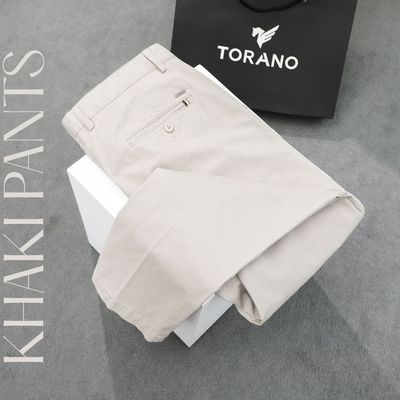 Quần Kaki Nam KHAKI PANNTS Torano túi chéo basic regularfit cúc rập logo, Không Nhăn, Không Phai Màu GABK503