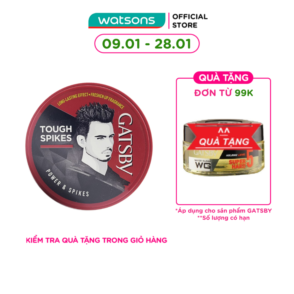 Wax Tóc Gatsby Power & Spikes_Đỏ 75g