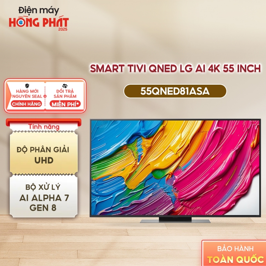 Smart Tivi LG 55 Inch QNED AI QNED81 4K 55QNED81ASA [Giao-Lắp HCM]