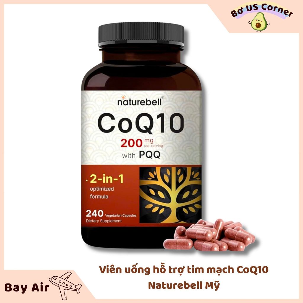Viên uống CoQ10 200mg Naturebell Mỹ 240 viên (BILL US)