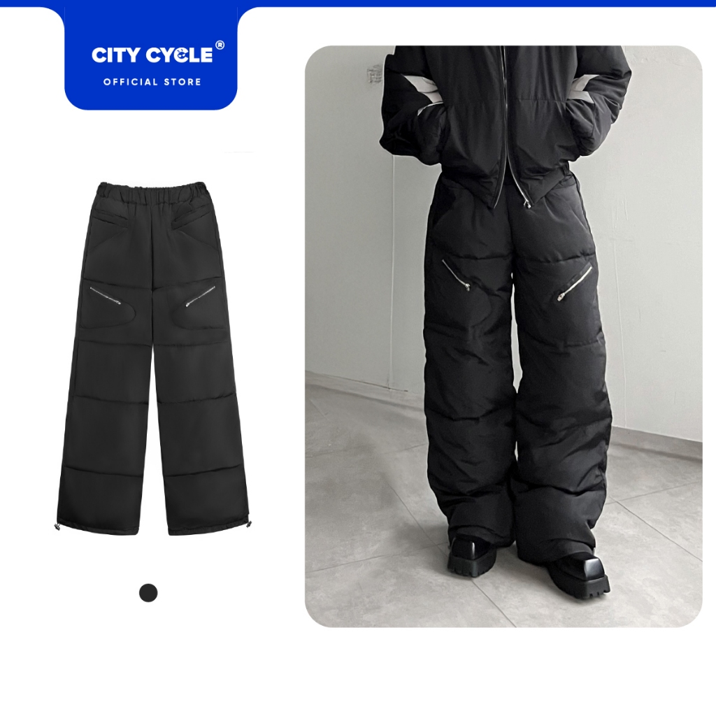 Quần dài ống rộng phao suông unisex dày dặn Local Brand Chính Hãng City Cycle quần dài phao Get Read