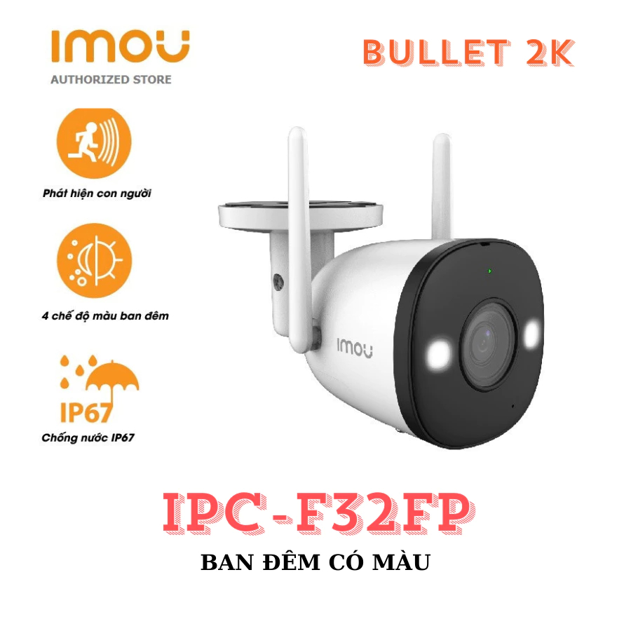 Camera IMOU F32P/F32FP ngoài trời – 3MP – Cố định  – Đàm thoại 2 chiều – Bảo hành 24 tháng