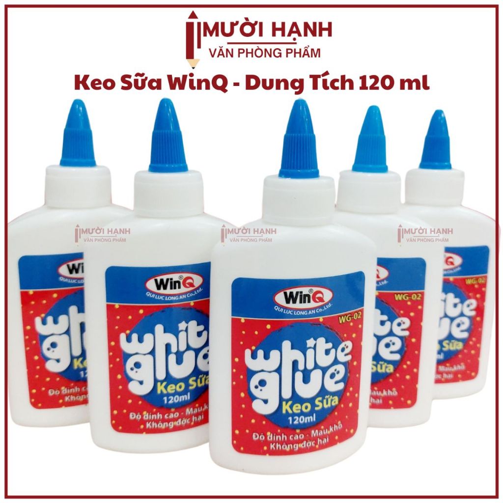 [WG02] COMBO 3 Chai Keo Sữa Win Q / WinQ WG 02 / WG-02 LOẠI LỚN Màu Trắng Sữa Dung Tích 120ml Dán Gi