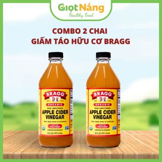 Combo Giấm Táo Hữu Cơ Bragg Organic Chai 473ml Nhập Khẩu Chính Ngạch