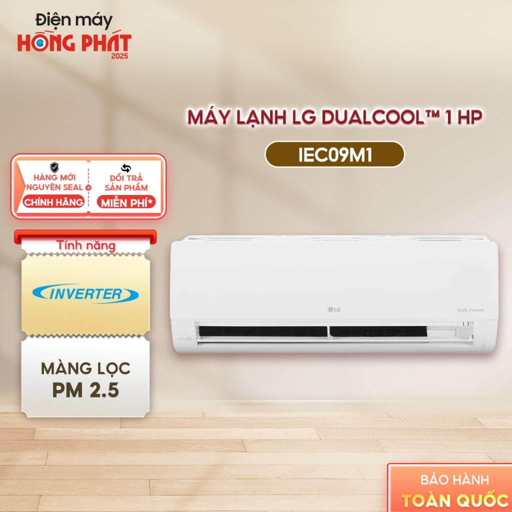 [Giao-Lắp HCM/Cần Thơ] Máy Lạnh Lg Inverter 1 Hp IEC09M1 - Điều Hòa 1 Chiều - Tiết Kiệm Điện