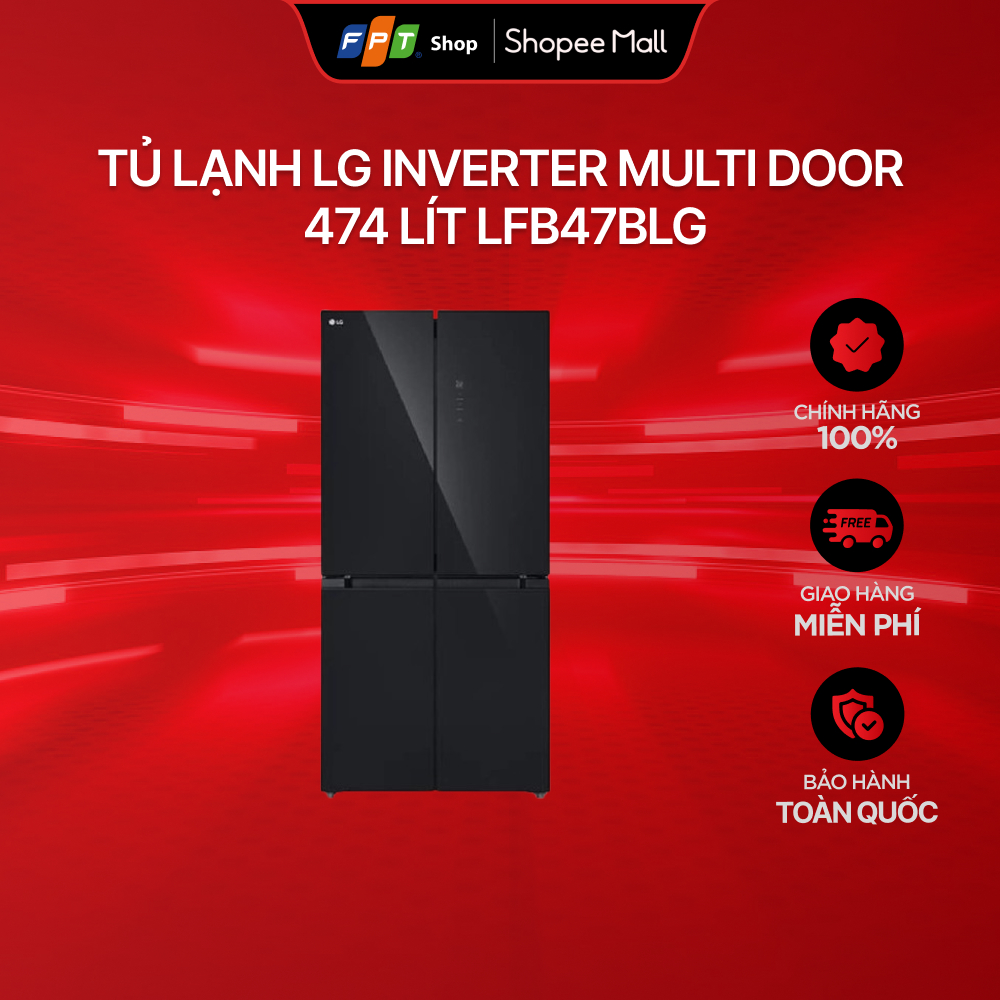 [Chỉ GH tận nơi] Tủ lạnh LG Inverter Multi Door 474 lít LFB47BLG