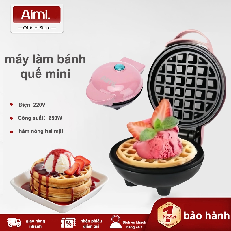 [COD] Aimi-Máy Làm Bánh Waffle Máy Làm Bánh Kẹp Bán Chạy - Sỉ- Máy Làm Bánh Kẹp Tàn Ong