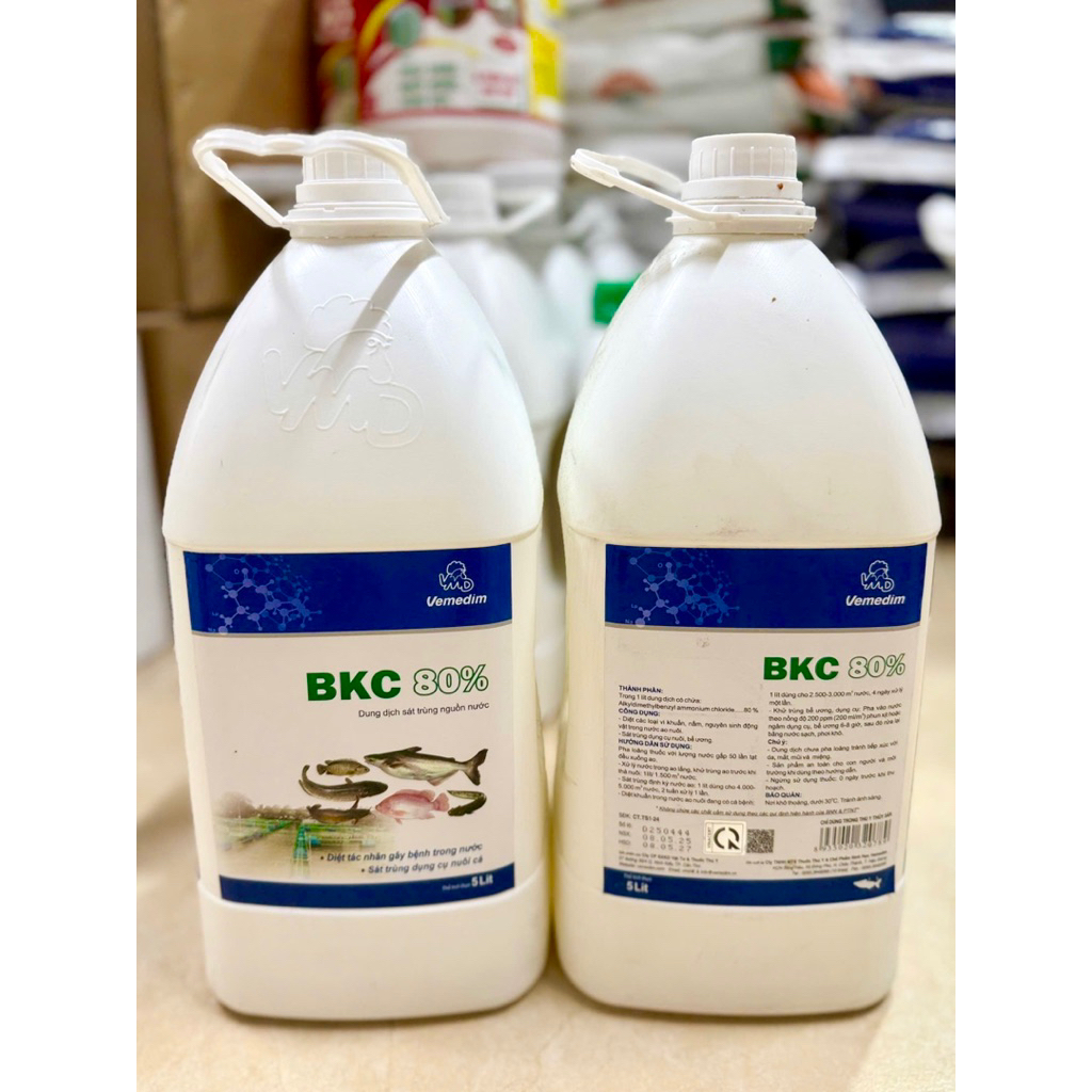 Vemedim BKC 80% Can 5L - Giúp Ao Cá Hết Nấm, Sát Trùng Ao Hồ, Diệt Khuẩn, Diệt Nấm