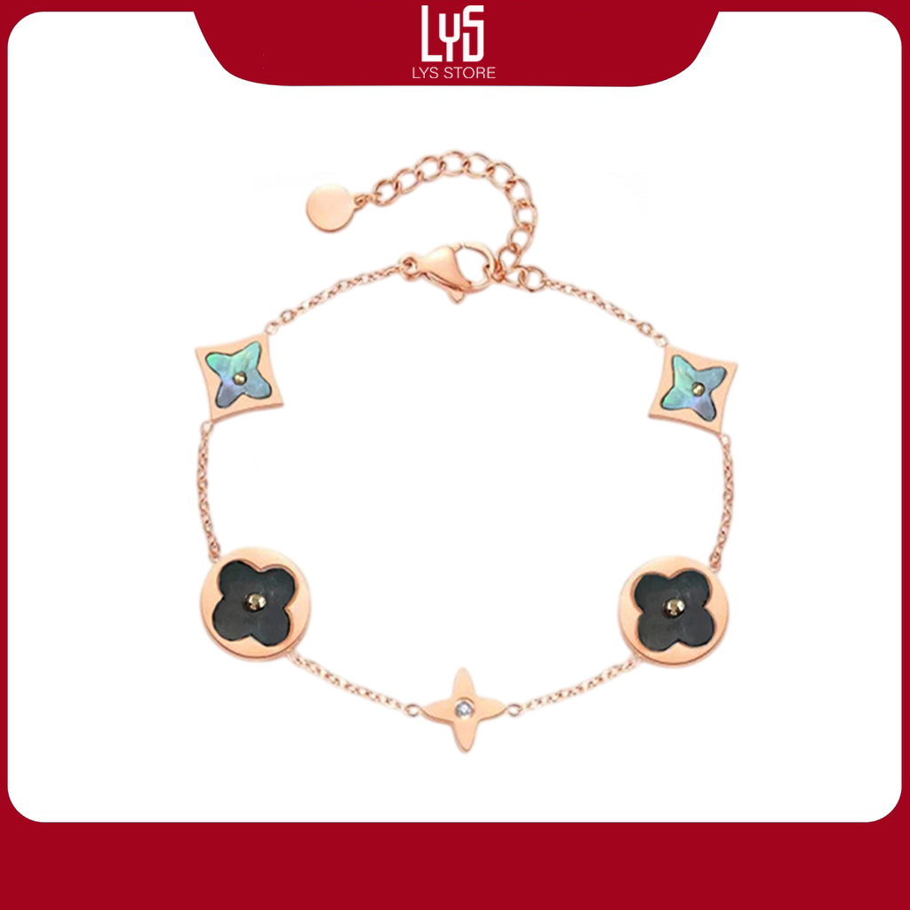 Vòng tay bạc nữ Lys Cỏ Bốn Lá May Mắn 2020RG.BL - Lắc tay nữ cao cấp