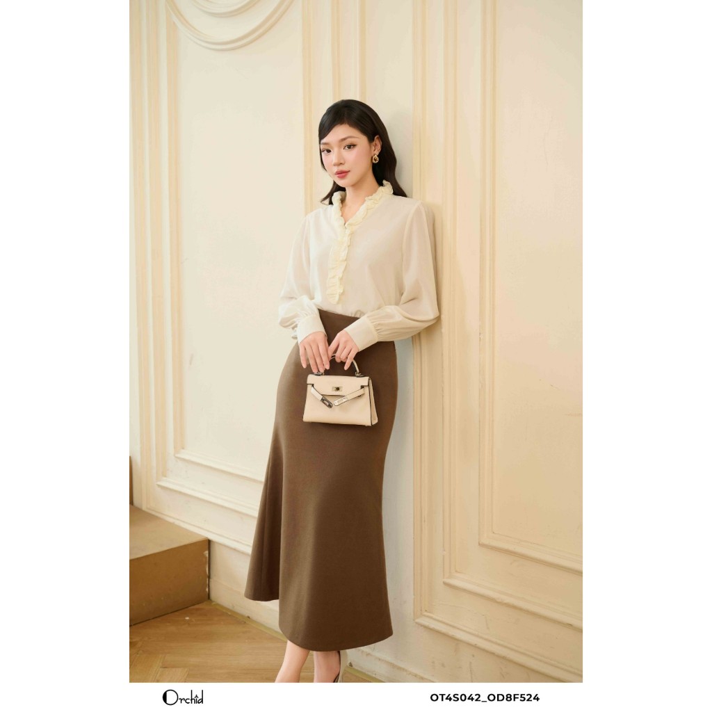 Chân váy juyp đuôi cá dáng dài chất dạ cao cấp Orchid - OD8F524