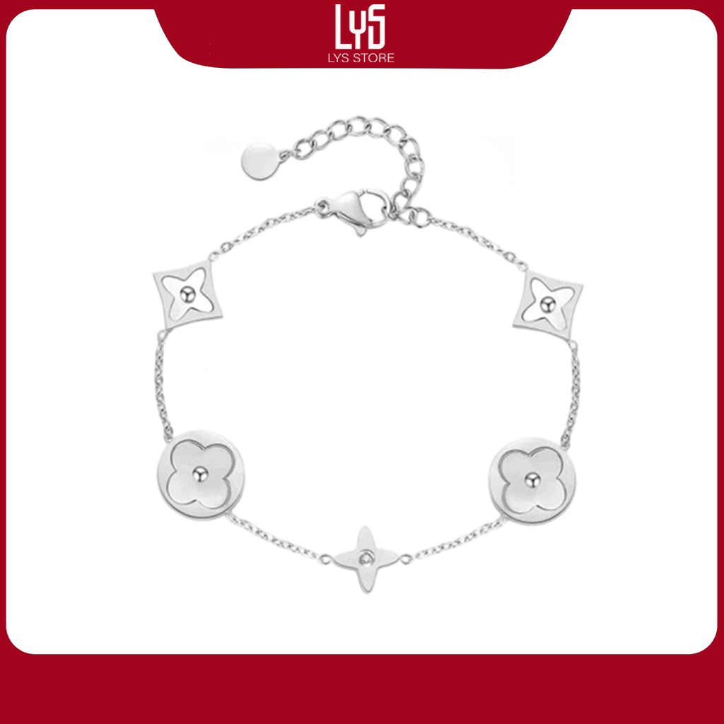 Vòng tay nữ Lys cỏ bốn lá Four-Leaf Llower Bracelet 2020 Silver Fullbox
