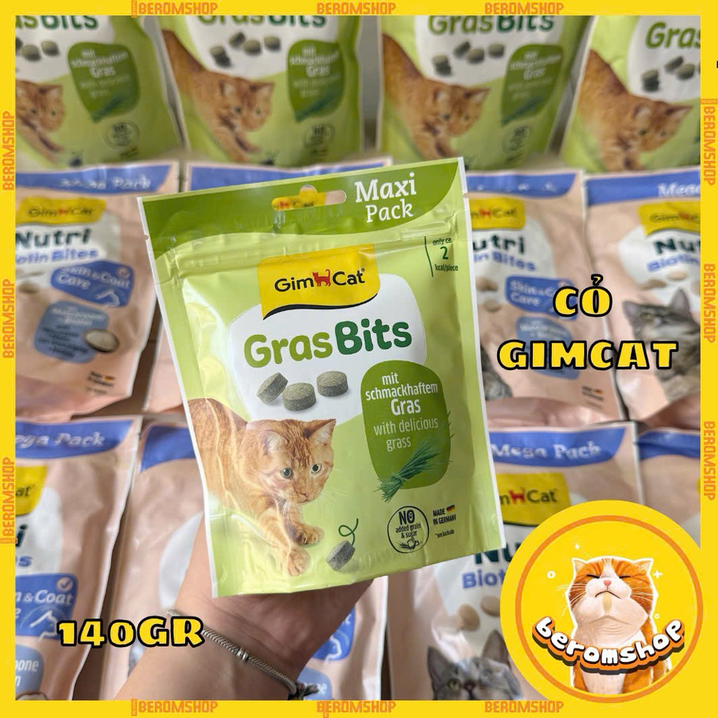 (GÓI NGUYÊN) VIÊN CỎ GRASBITS GIMCAT HỖ TRỢ TIÊU HÓA CHO MÈO NHẬP ĐỨC CỰC RẺ
