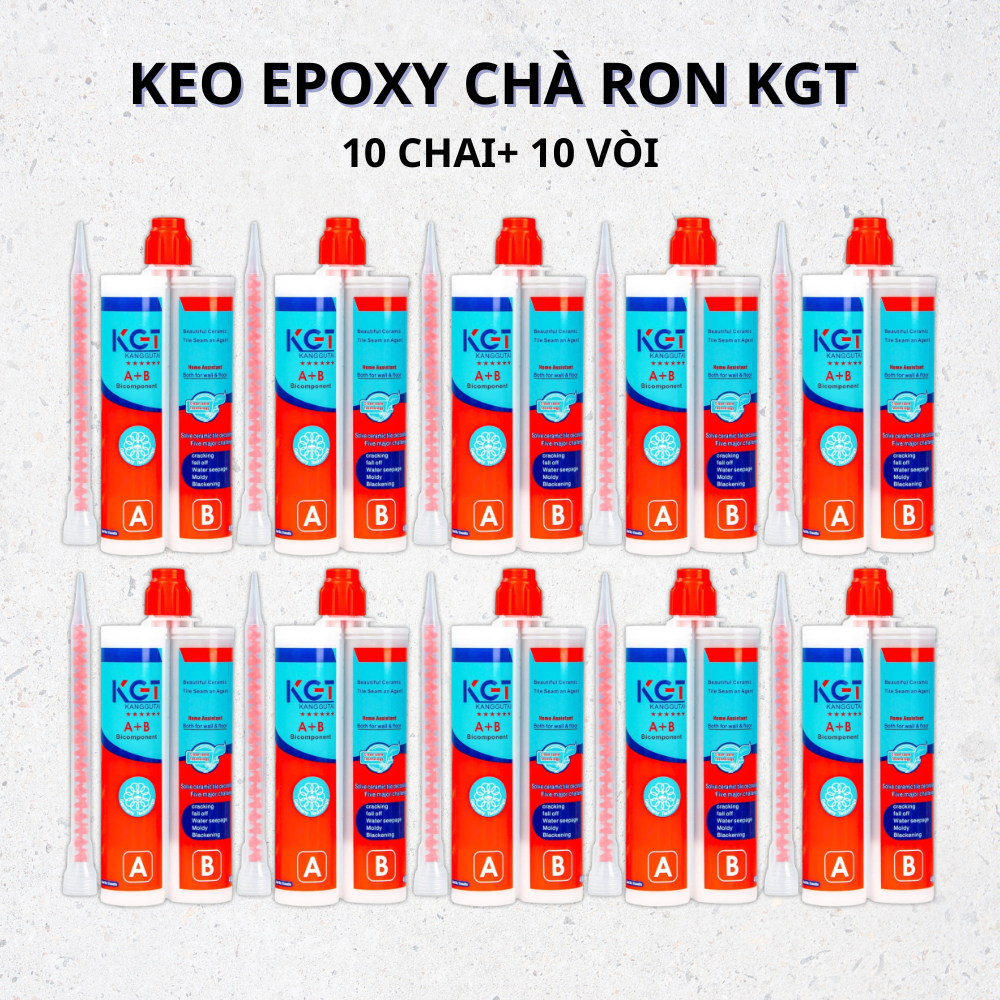Combo 10 Keo Chà Ron Epoxy KGT, Keo Chít Mạch Gạch, Chống Thấm, Chống Nấm Mốc, Bền Màu