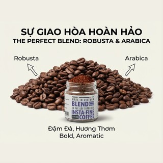 Cà Phê Hòa Tan Đen Insta-Fine (Tan Nước Lạnh) – Arabica & Robusta Nguyên Chất