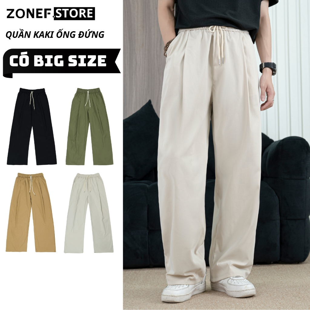 Quần Vải Ống Rộng kaki Dù Xếp Ly From Suông ZONEF STORE ,Quần Dài Ống Đứng Chất Liệu Kaki 2 Da Mềm M