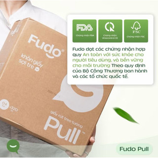 Thùng Giấy rút sợ tre treo tường Fudo Tissue Pull - Không tẩy trắng, không bụi mịn, an toàn cho bé