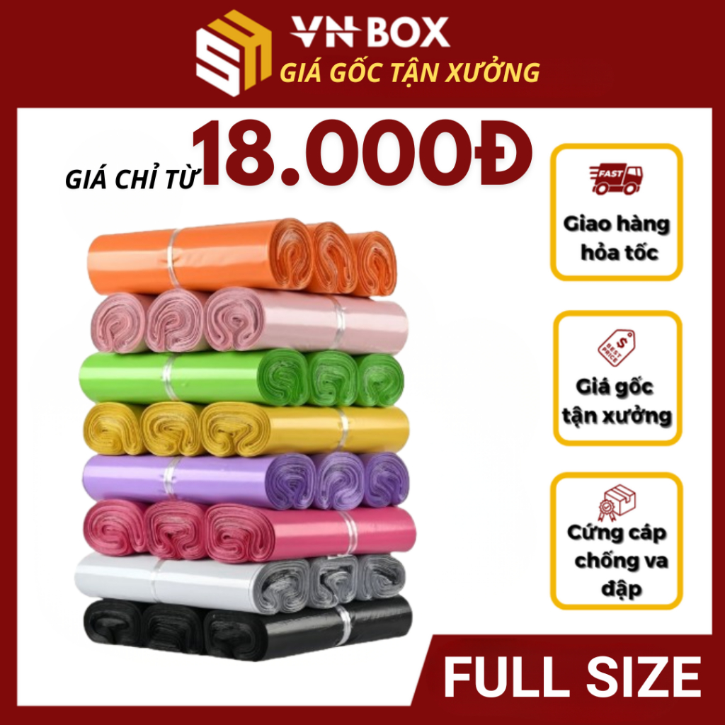Túi Niêm Phong Đóng Hàng Đủ Màu Đủ Size, Túi Gói Hàng Niêm Phong PE 3 Lớp Siêu Dai Kháng Nước