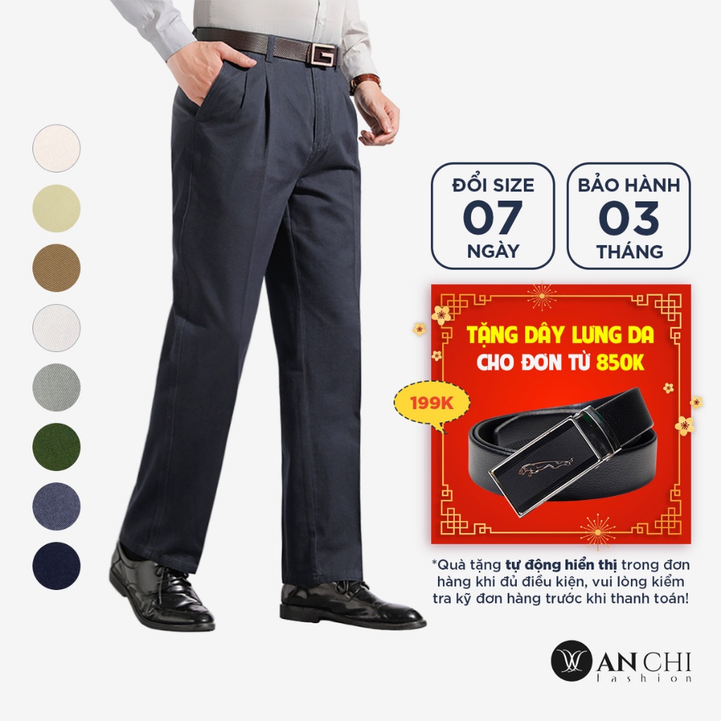 Quần kaki nam trung niên ANCHI chất thô dày dặn khỏe khoắn - B4ACKK2022THO