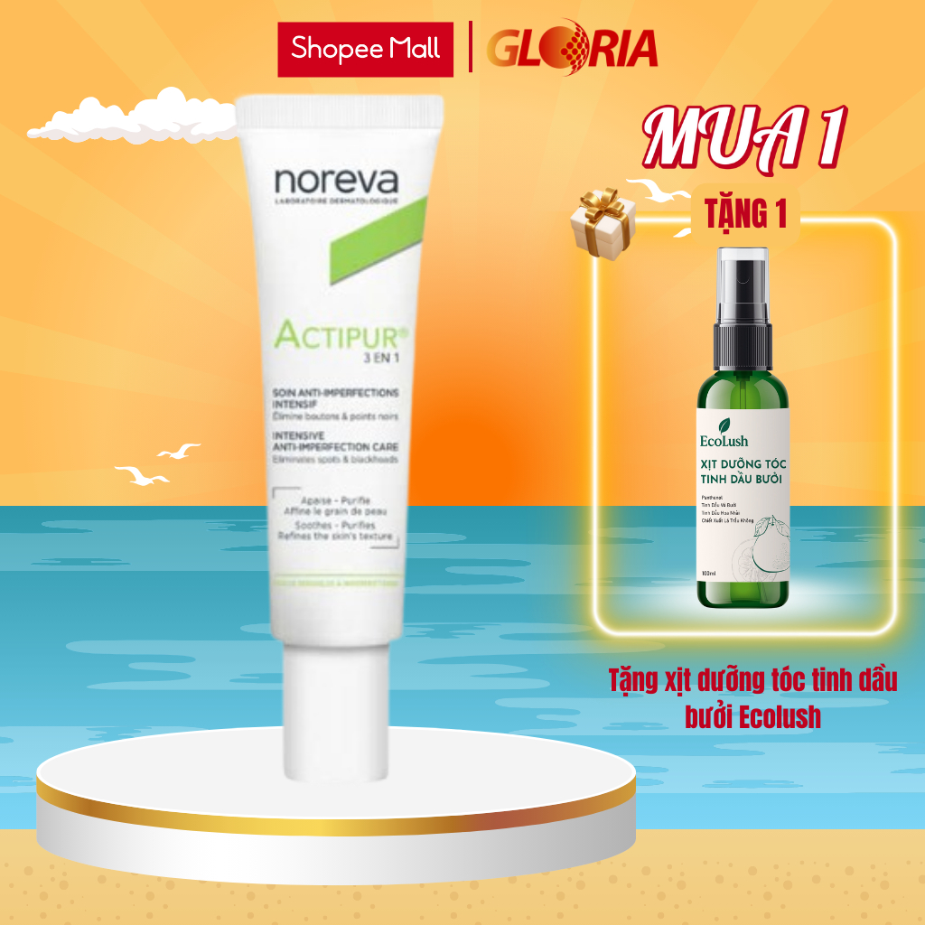 Kem Dưỡng Giảm Mụn Và Kiểm Soát Dầu Noreva Actipur 3 En 1 Care 30ml