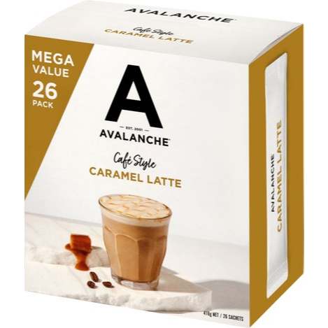 HỘP 26 GÓI CÀ PHÊ Cafe Style AVALANCHE Coffee Sticks, Vanilla Latte / Caramel Latte, 416g