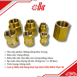Măng sông - Nối thau hai đầu ren trong thau