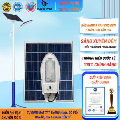 [CHÍNH HÃNG] Đèn năng lượng mặt trời công trình MayorWolf Đèn chuyên lắp công trình sáng 2-3 đêm mưa