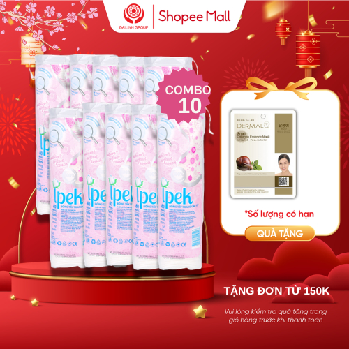 [Đơn 150k tặng 1 mặt nạ] Combo 10 bông tẩy trang ipek Thổ Nhĩ Kỳ 80 miếng