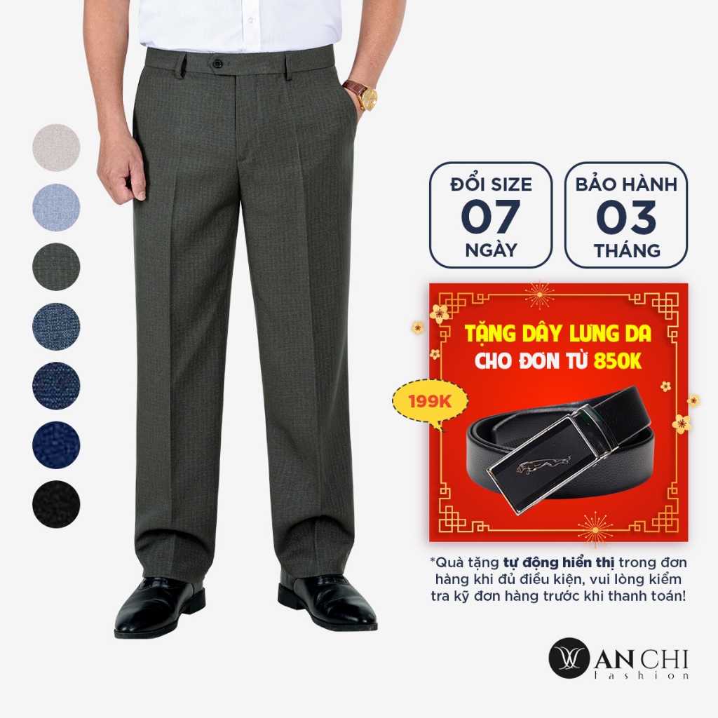 Quần âu không ly sợi cafe cao cấp ANCHI dành cho nam trung niên - Q0L-25-02