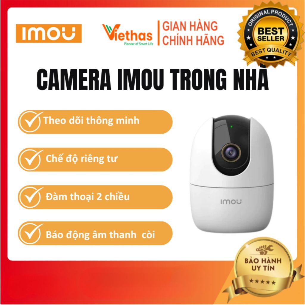 Camera IP WiFi Xoay 360 Độ 2M 4M IMOU Ranger2 A42 A42P - A22EP Trong Nhà Còi Hú Báo Động, Hàng chính