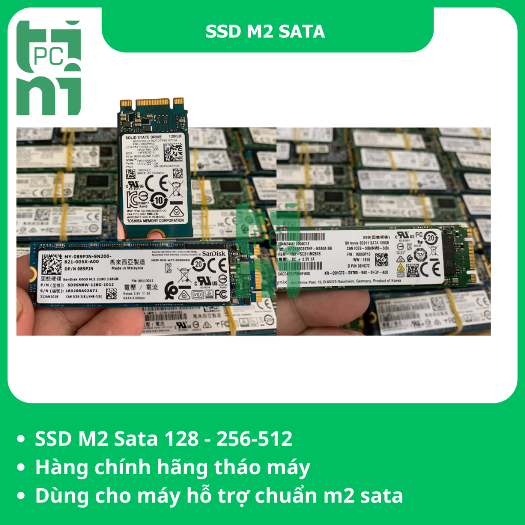 Ổ cứng SSD M.2 SATA 128GB 256GB 512GB 1TB 2280/2242 Tháo máy Chính hãng Sức khỏe Tốt