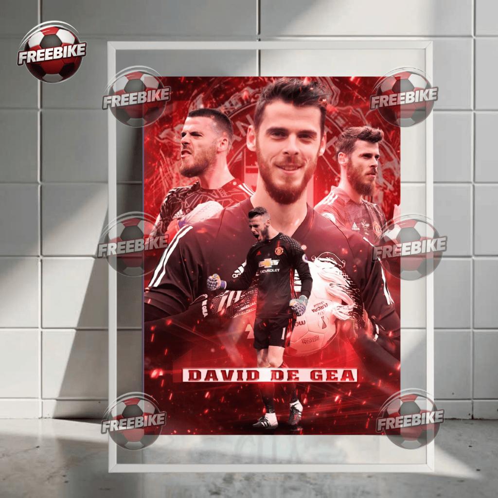 POSTER DAVID DE GEA KHUNG BẰNG KÍNH PHA LÊ CAO CẤP